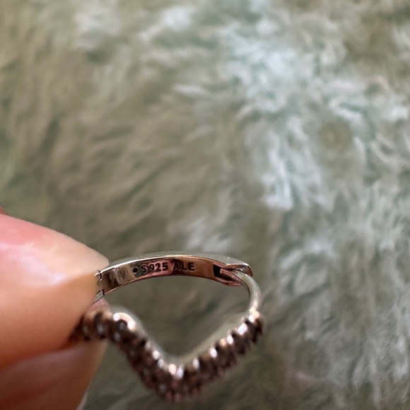 Pandora Sparkling Wave Hoop Earrings - Picture 2 of 5